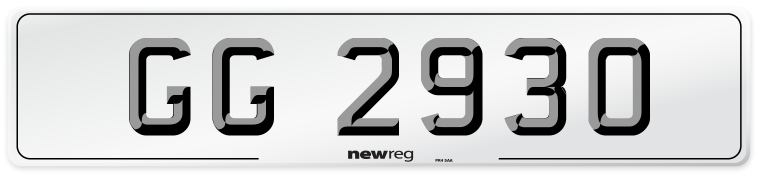 GG 2930 Number Plate from New Reg